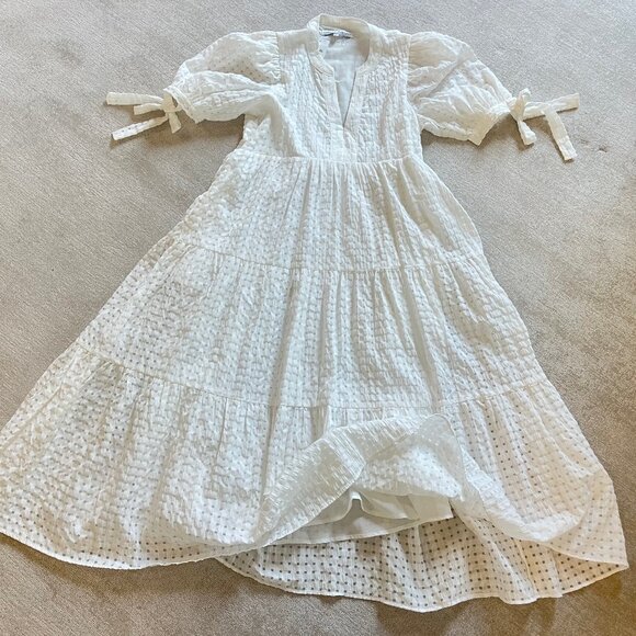 English Factory Gingham Tiered Midi Dress XS - Picture 3 of 11